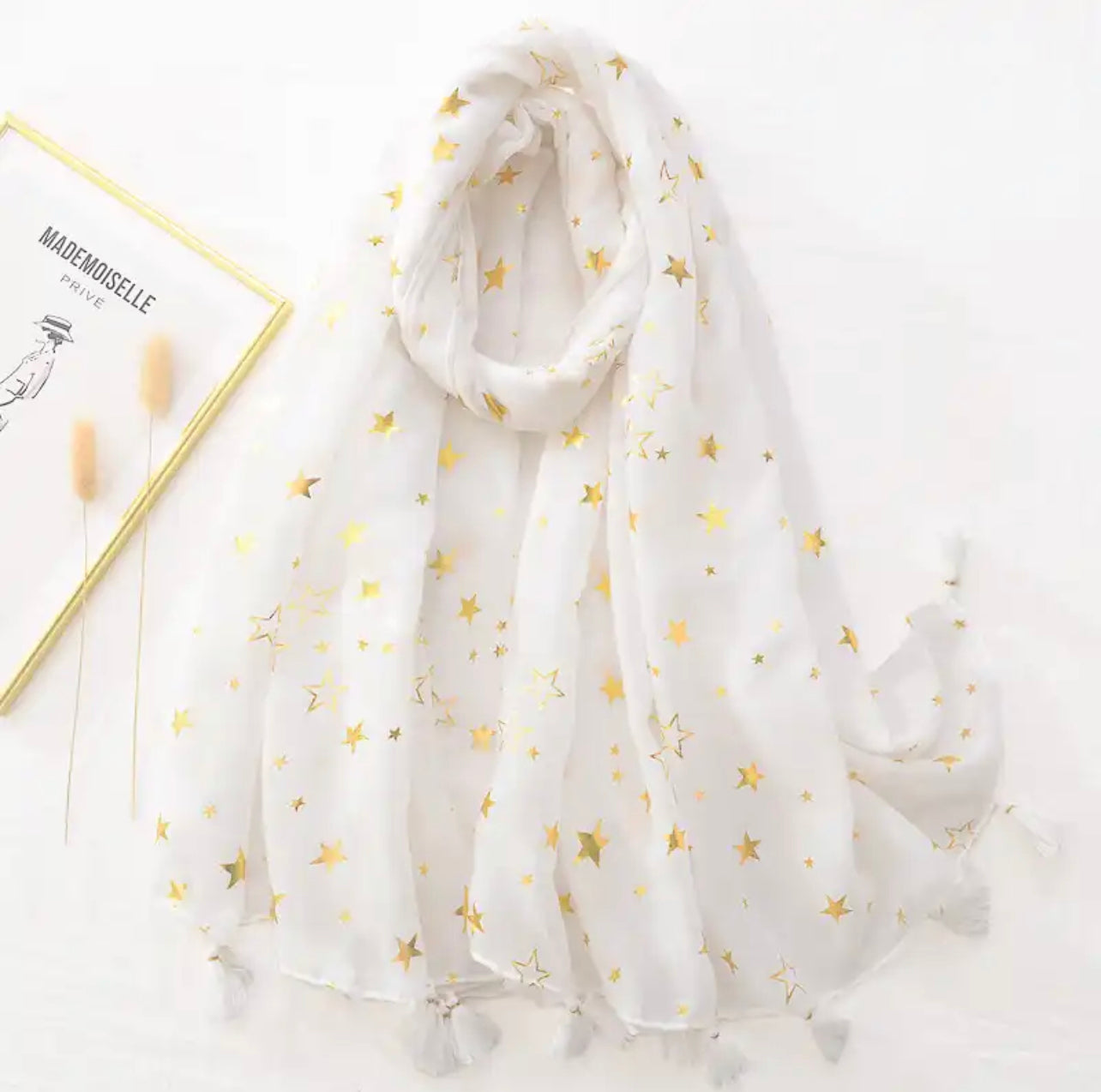 Starry Celestial Scarf | Black, Pink, Blue Silver Cosmic Stars Fashion Accessory