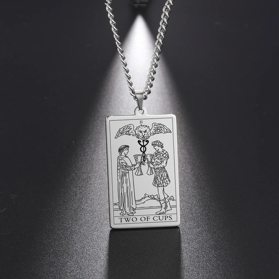 Engraved Tarot Card Necklace Pendant | Rider-Waite-Smith Jewelry