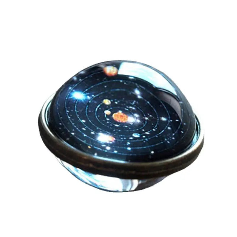 Solar System Necklace - Starry Galaxy and Planets