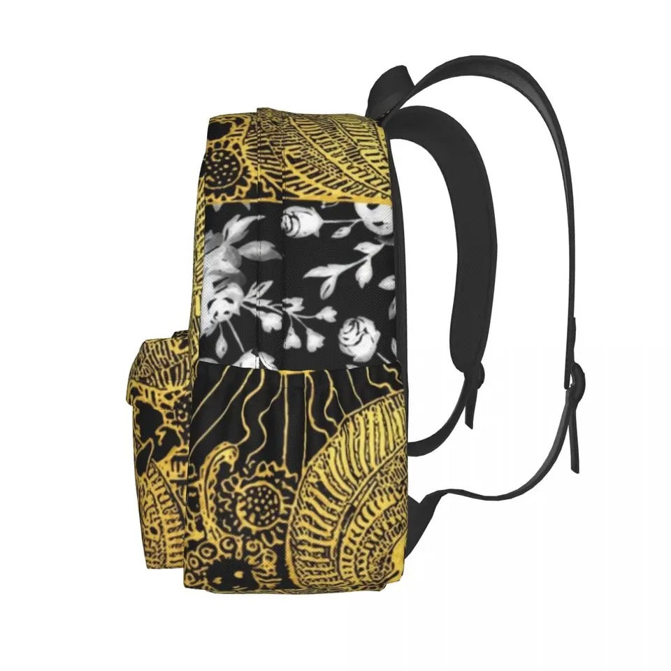 Golden Black ‘The Sun’ Tarot Card Backpack | Divination School Bag