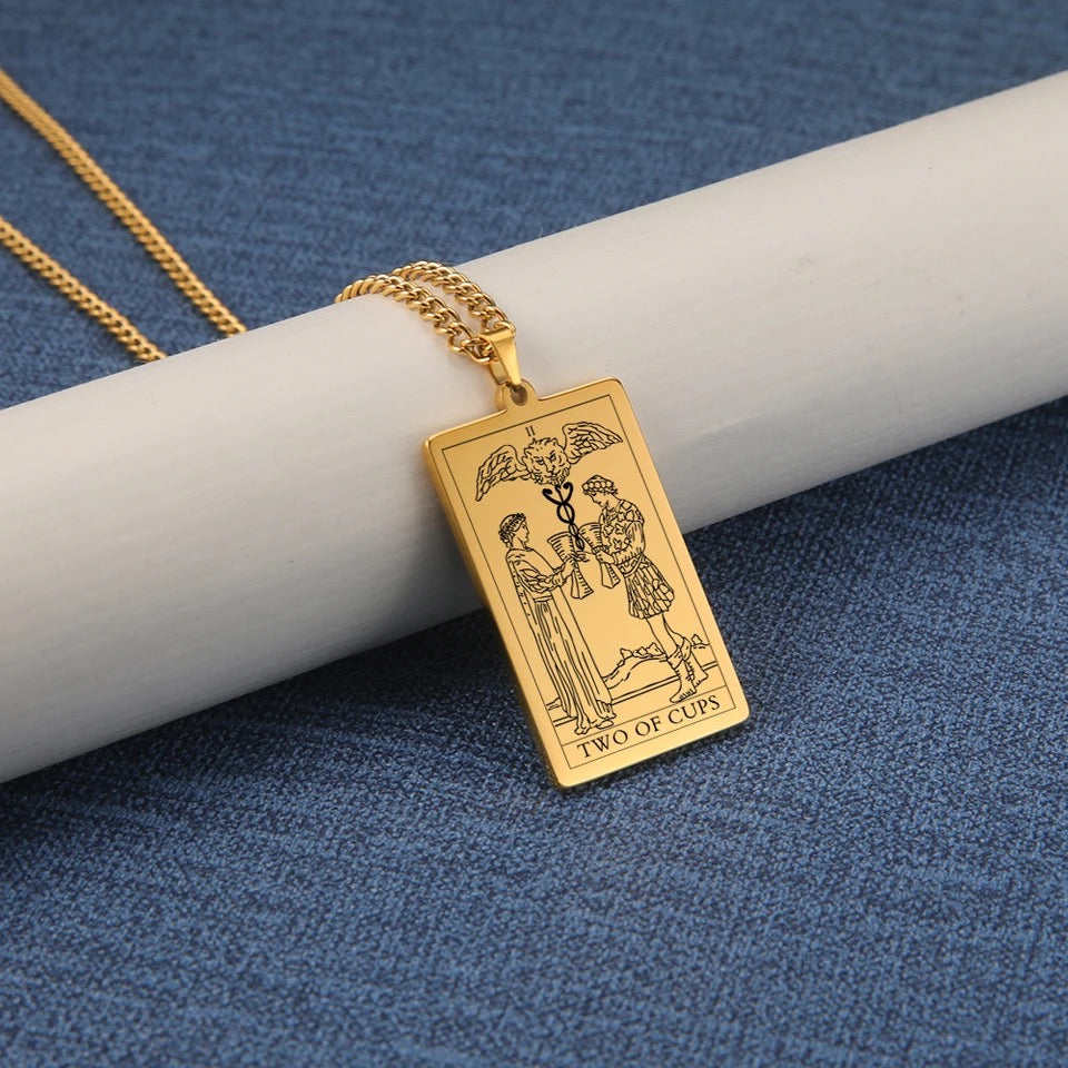Engraved Tarot Card Necklace Pendant | Rider-Waite-Smith Jewelry