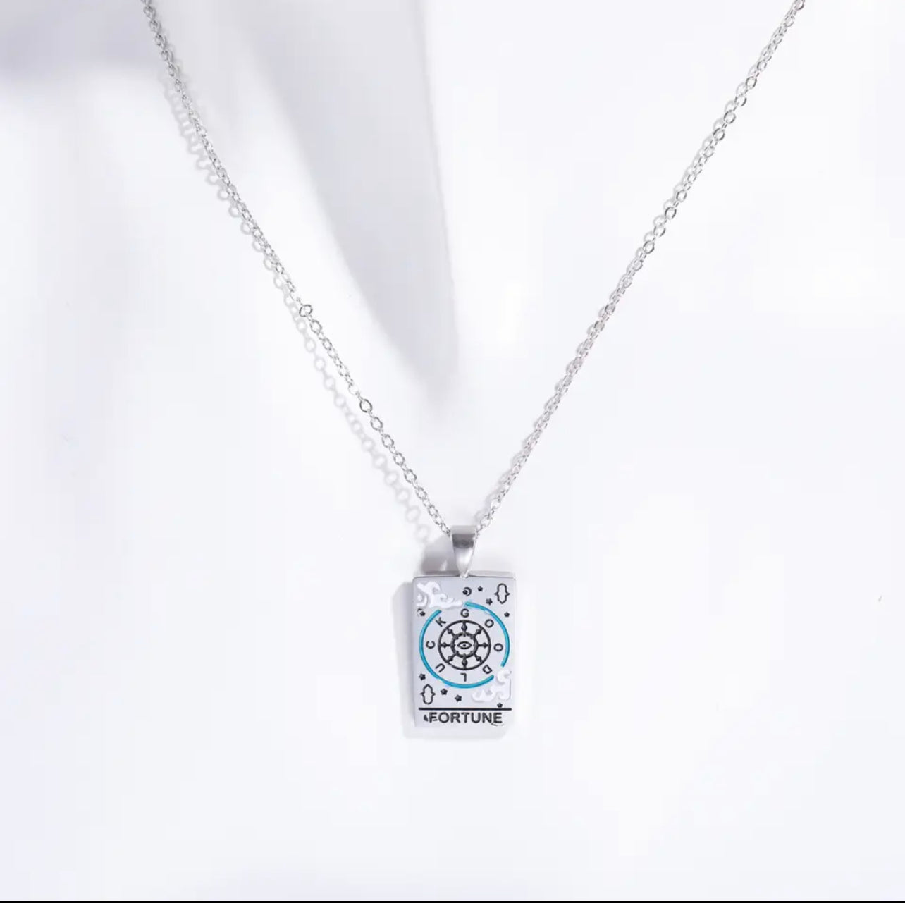Tarot Card Colorful Engraved Necklace | Gold - Silver | 316L Stainless Steel