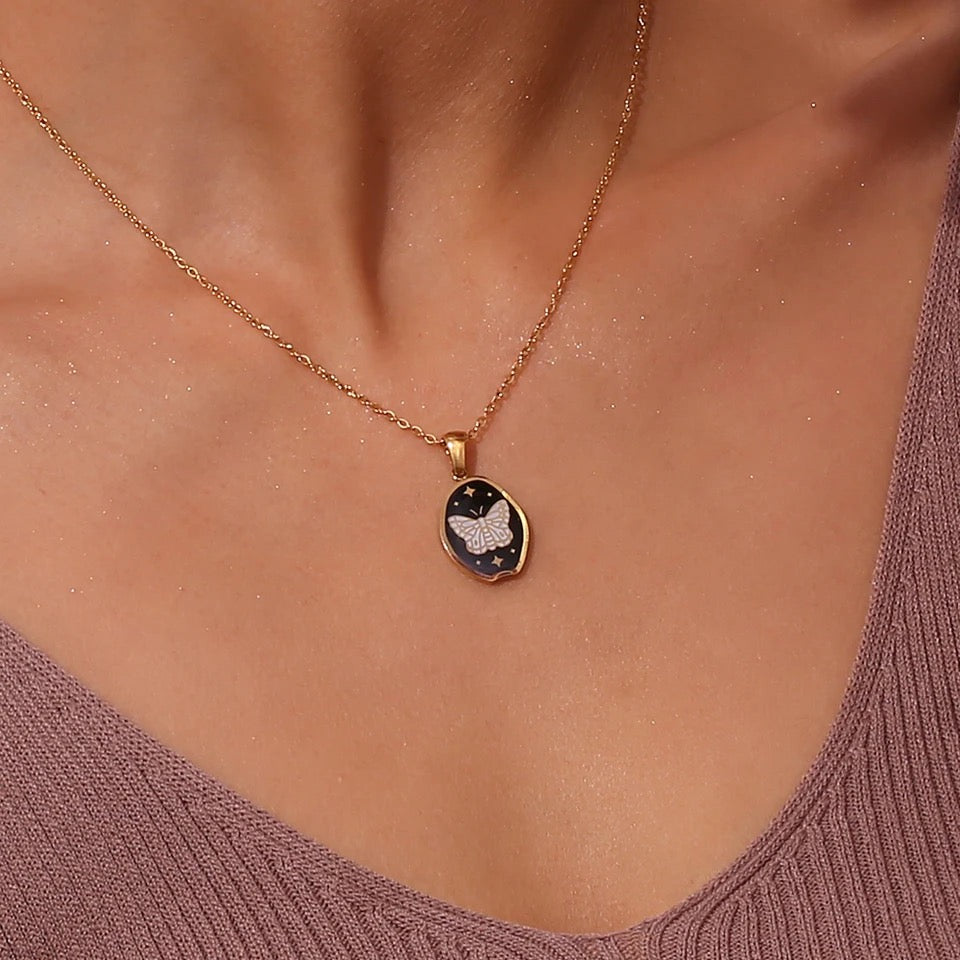 Celestial Enamel Necklaces | Cosmic, Butterfly, Stars, Saturn Jewelry