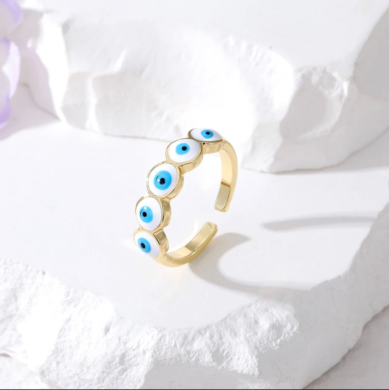 Evil Eye Cluster Ring | Multi-Color, Spiritual Turkish Hamsa Inspired