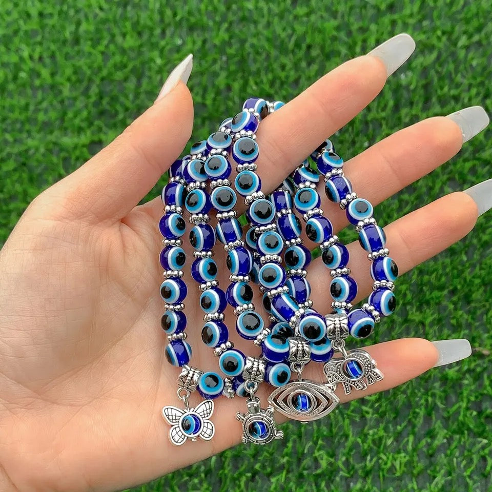 Beaded Evil Eye Bracelet | Spiritual Hamsa for Protection