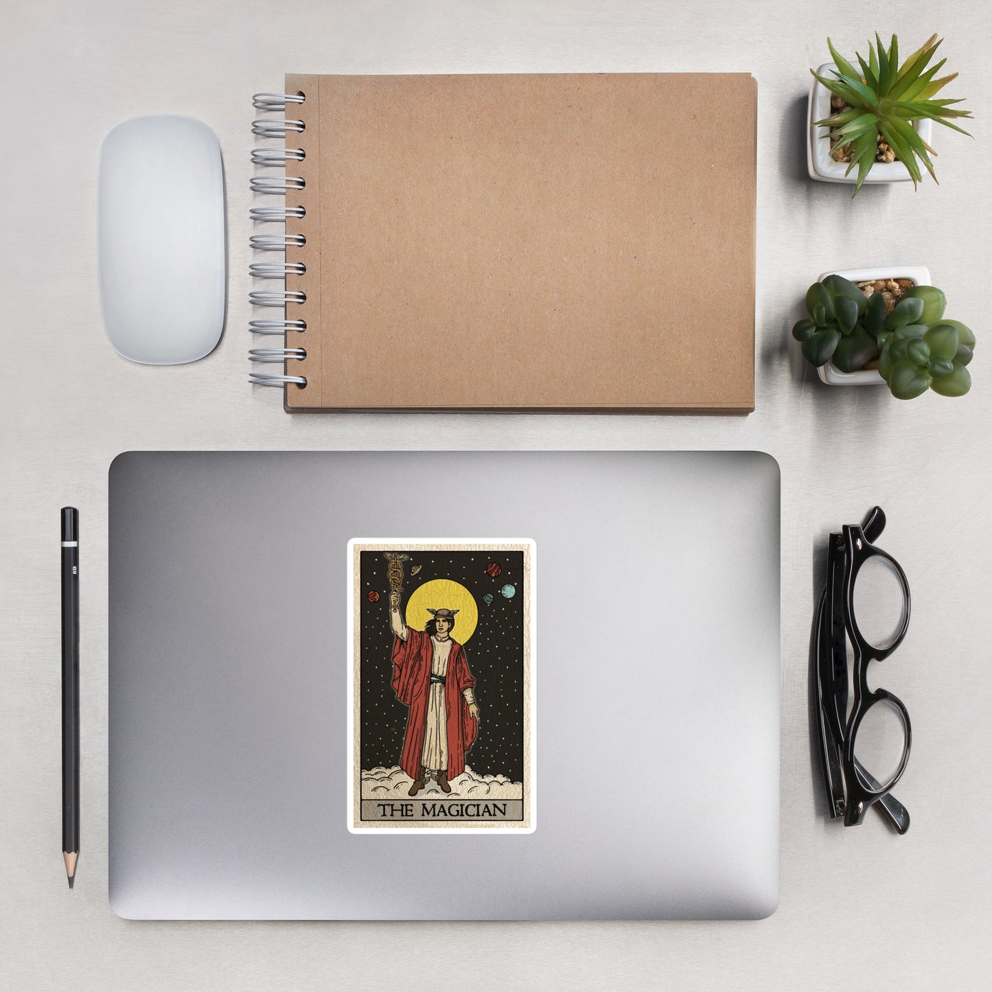 The Magician Tarot Card Greek God Hermes Bubble-free stickers | Laptop, Locker, Crafting