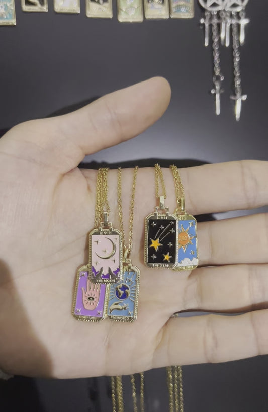 Handmade Gold Tarot Card Necklace and Pendant | Major Arcana Designs