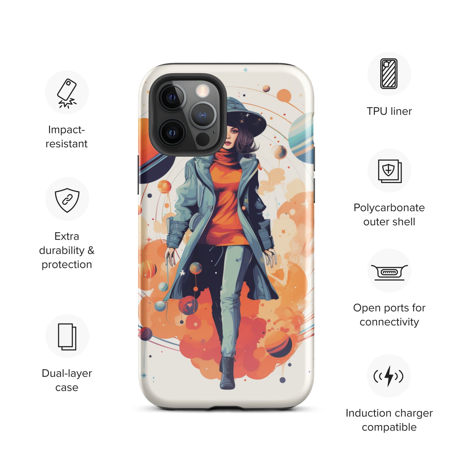 Celestial 'Astrogirl' Durable, Anti-Shock iPhone Case