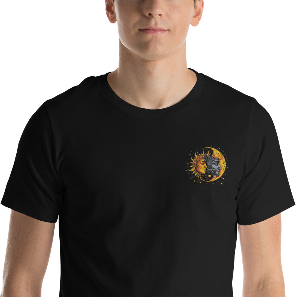 'Divine Feminine Moon Goddess' Celestial and Spiritual Style Unisex Embroidered t-shirt