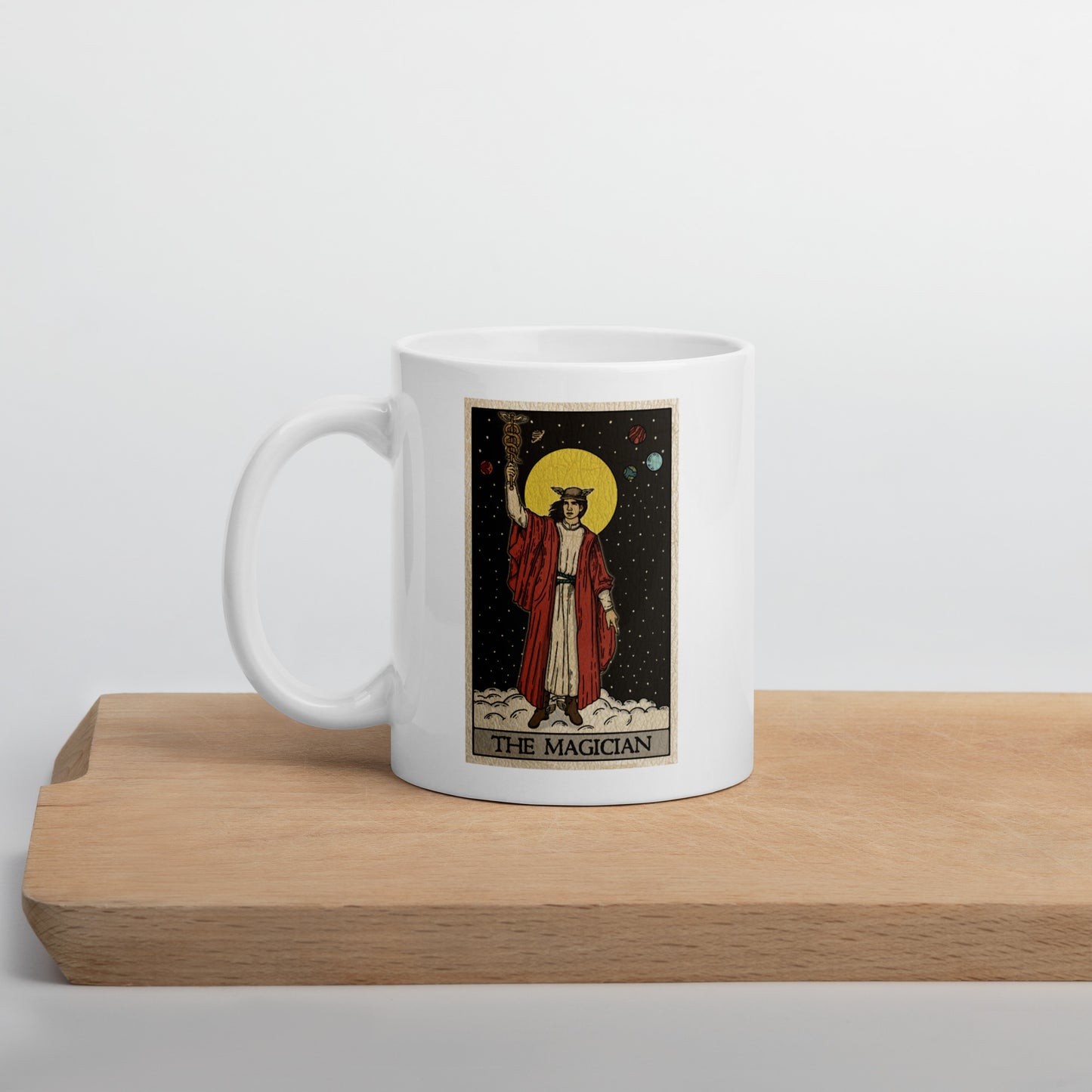 'The Magician' Tarot Card White glossy mug