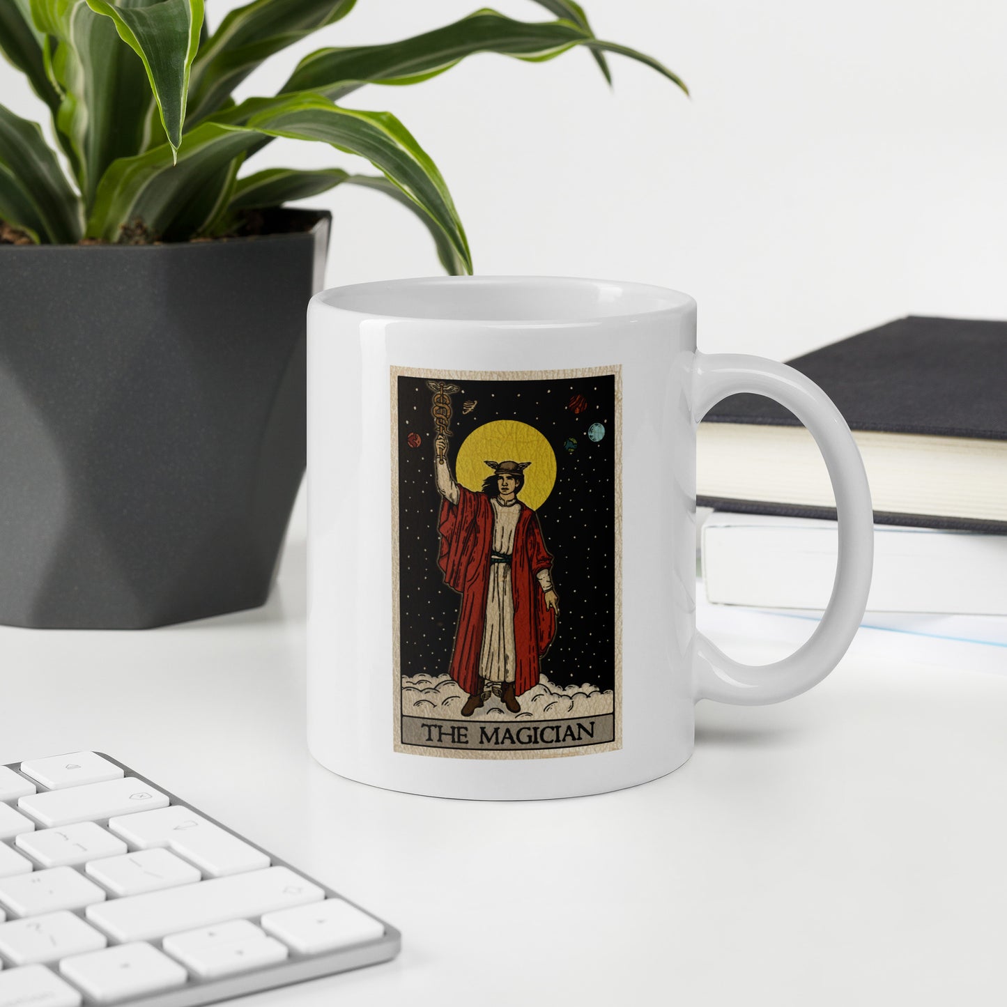 'The Magician' Tarot Card White glossy mug