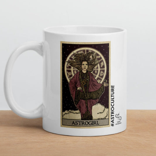 'Astrogirl' Tarot Card Branded White glossy mug | Tarot Awakened #AstroCulture