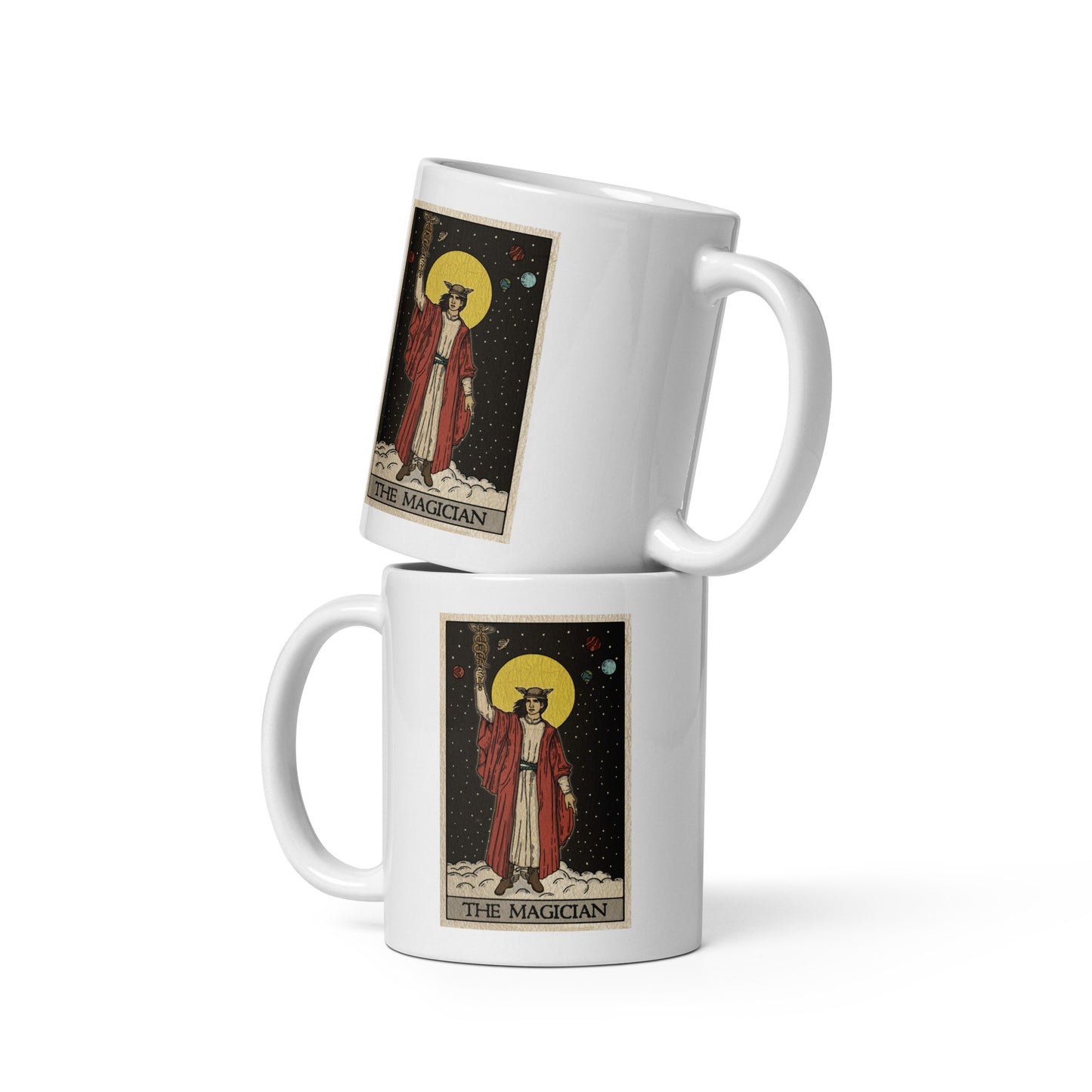 'The Magician' Tarot Card White glossy mug