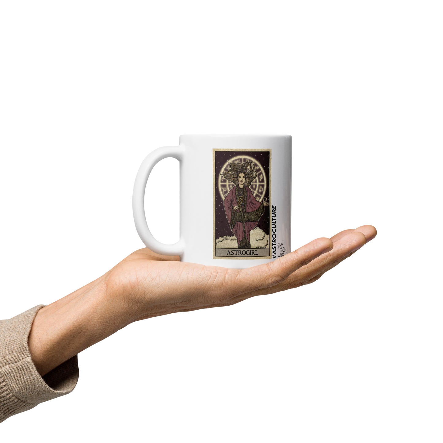 'Astrogirl' Tarot Card Branded White glossy mug | Tarot Awakened #AstroCulture