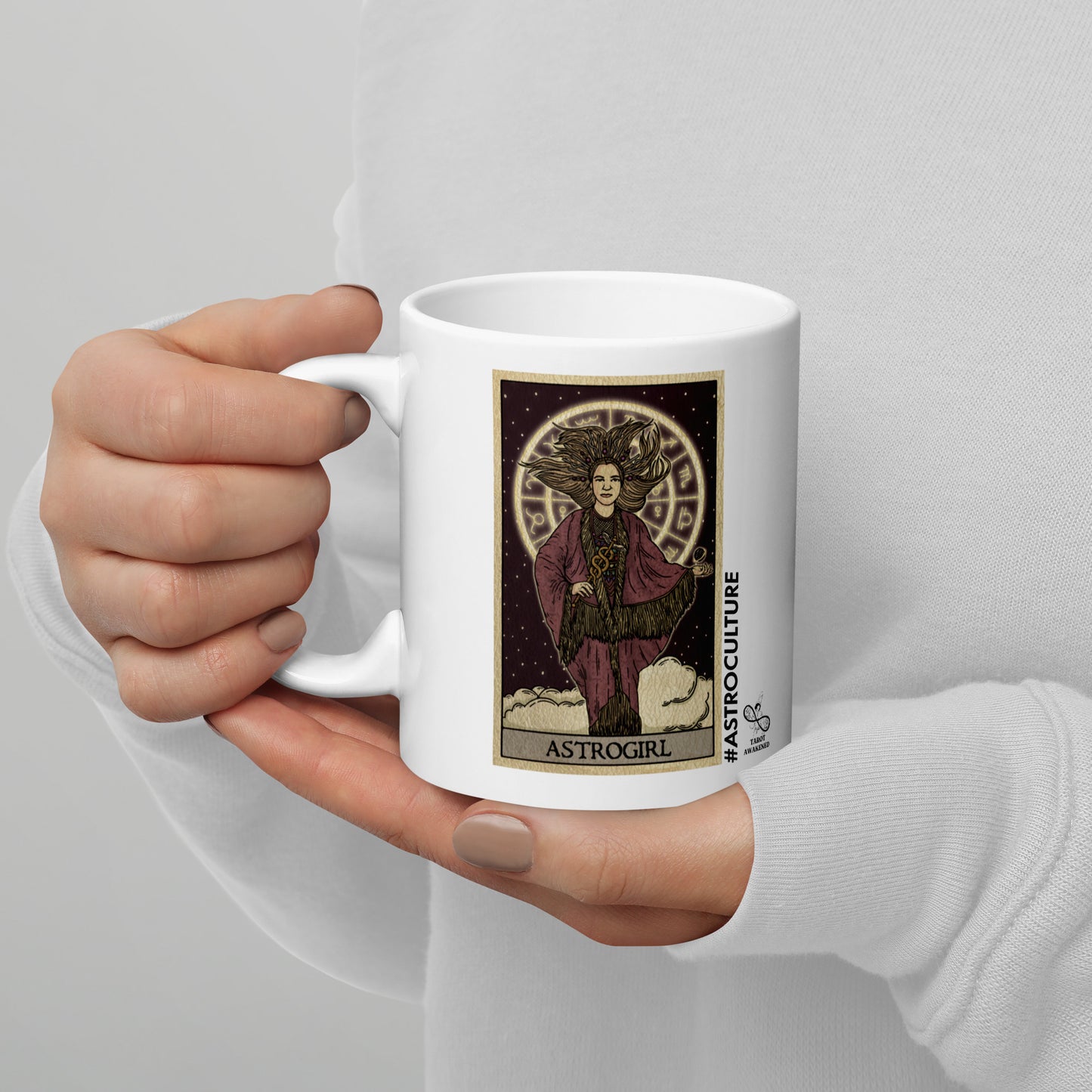 'Astrogirl' Tarot Card Branded White glossy mug | Tarot Awakened #AstroCulture