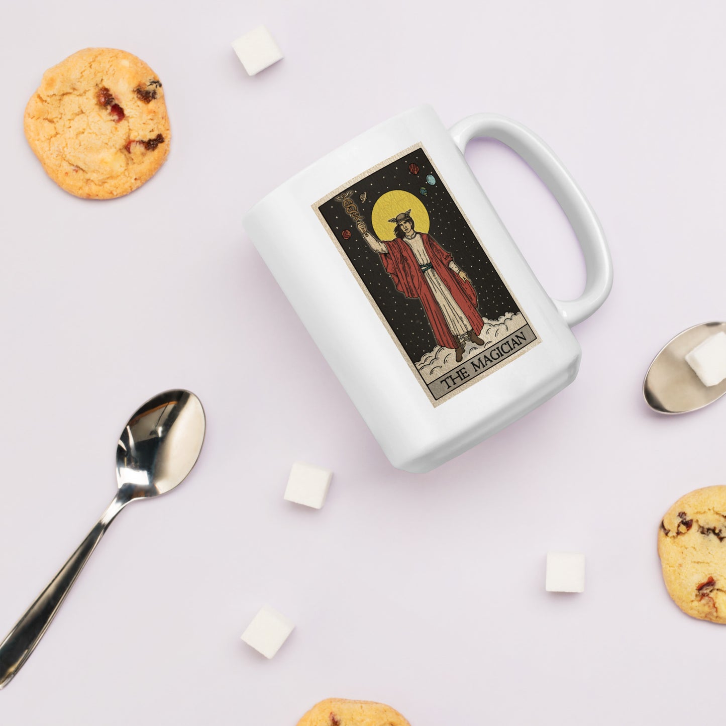 'The Magician' Tarot Card White glossy mug
