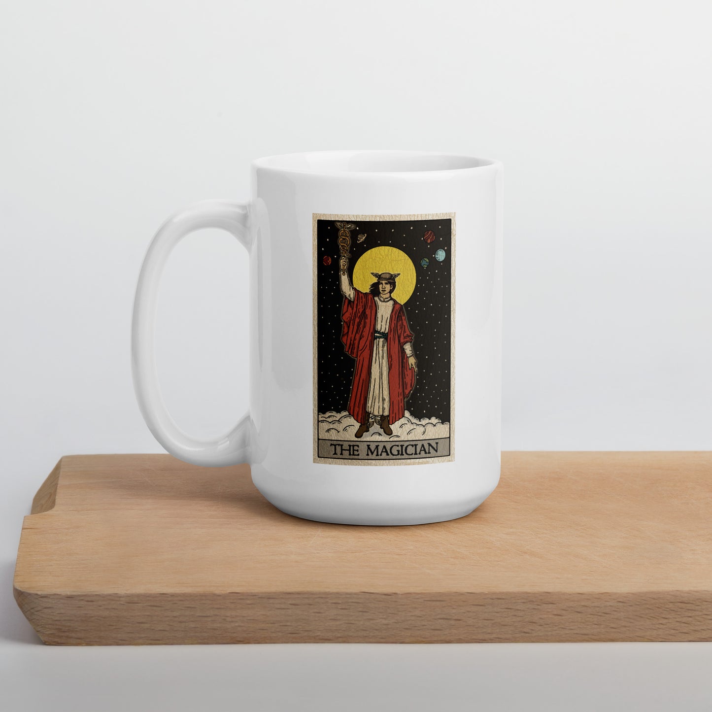'The Magician' Tarot Card White glossy mug