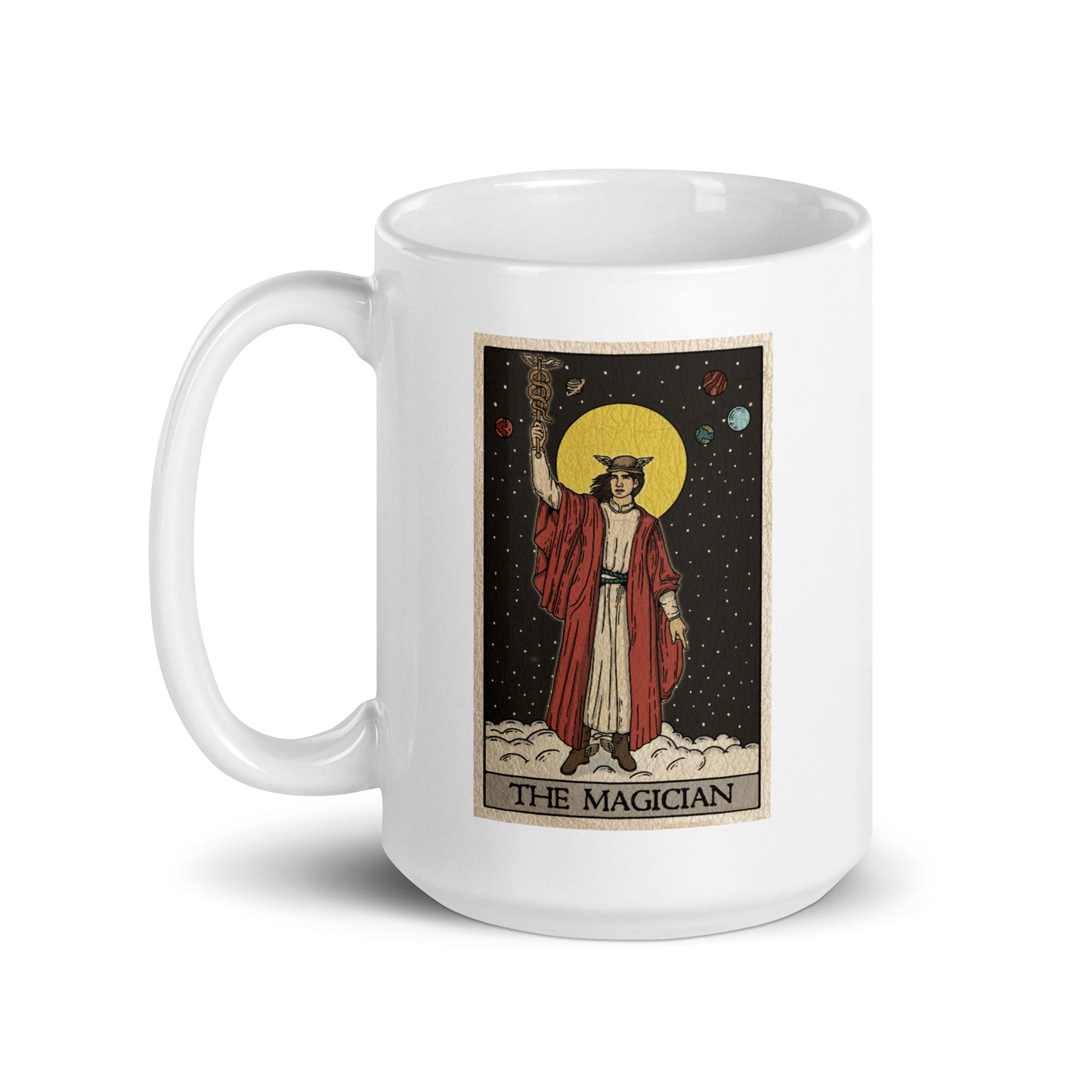 'The Magician' Tarot Card White glossy mug