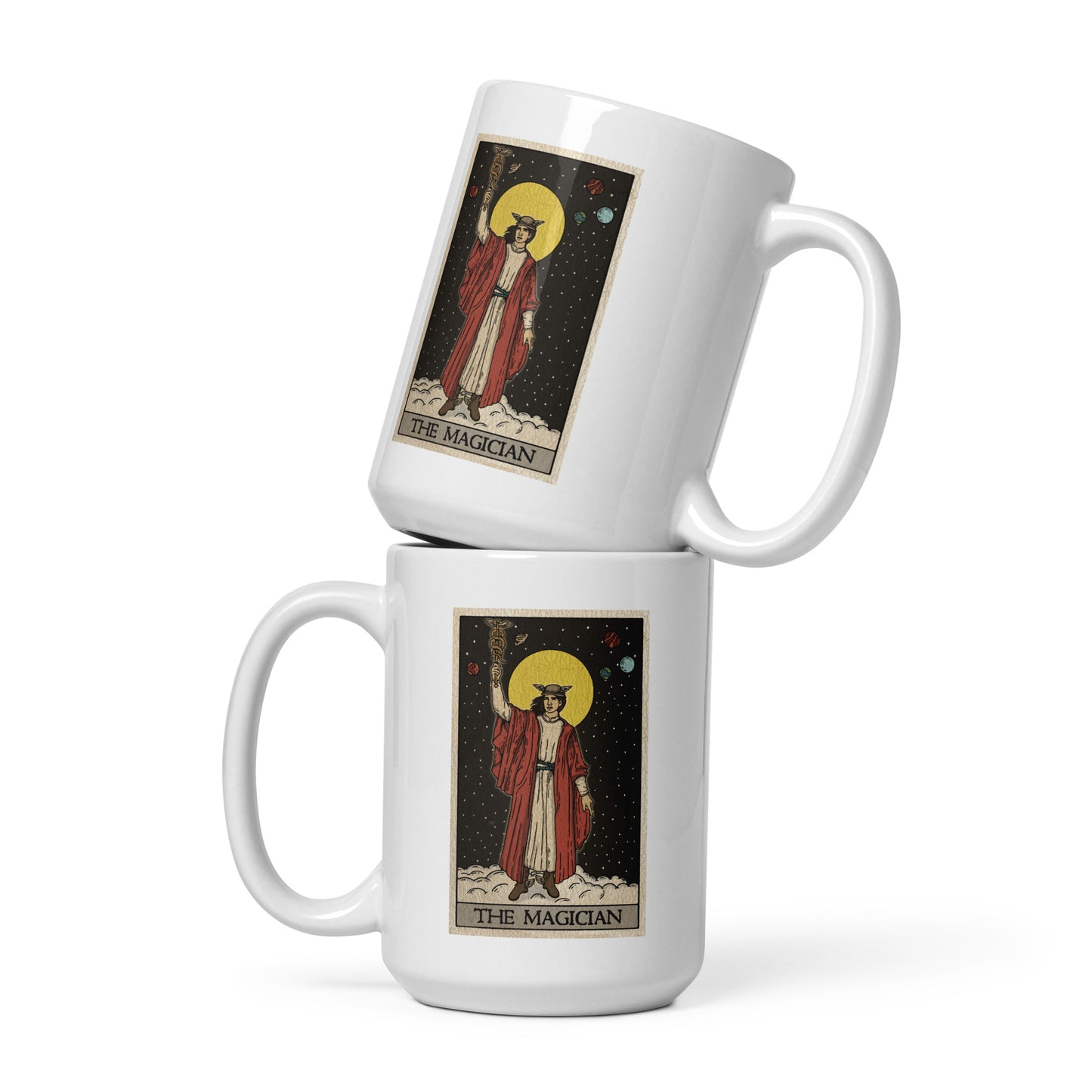 'The Magician' Tarot Card White glossy mug