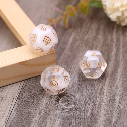 White & Tranluscent Divination Dice