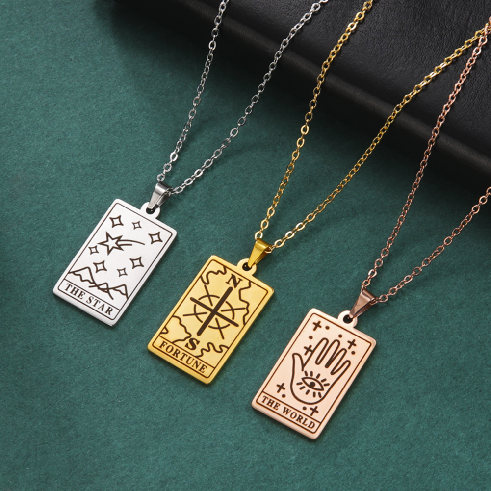 'Heart' Tarot Card Engraved Necklace, Three of Swords | Silver, Gold, Rose Gold