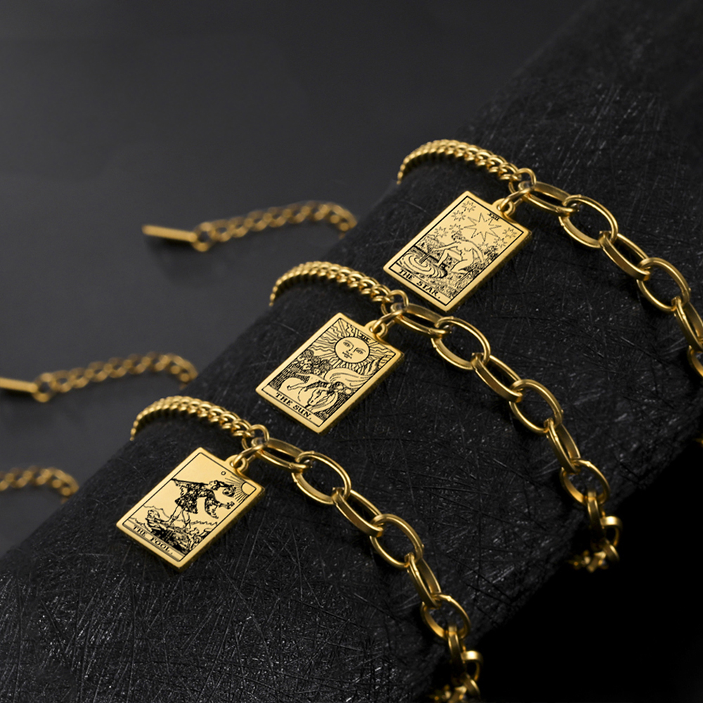 Engraved Tarot Card Bracelet - Stainless Steel Major Arcana