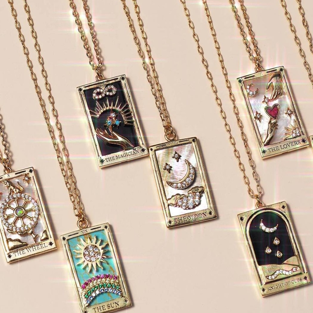 18k Gold Plated Tarot Card Necklace | Dainty, Major Arcana