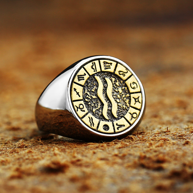 316L Stainless Steel Zodiac Ring