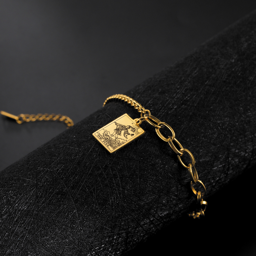 Engraved Tarot Card Bracelet - Stainless Steel Major Arcana