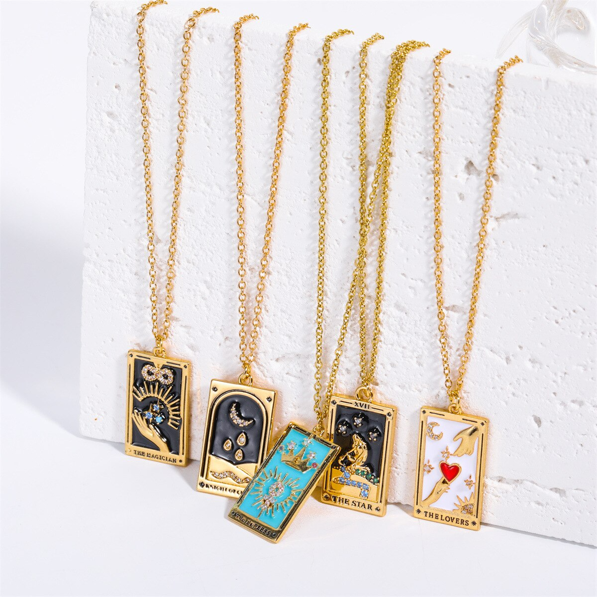 18k Gold Plated Tarot Card Necklace | Dainty, Major Arcana