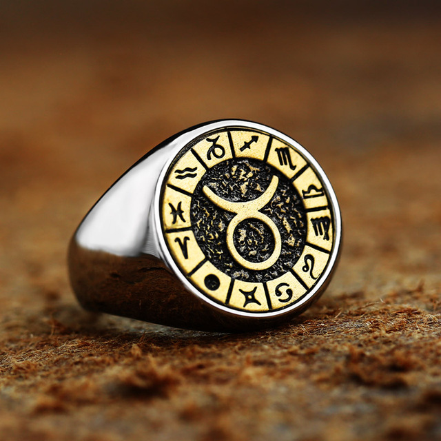 316L Stainless Steel Zodiac Ring