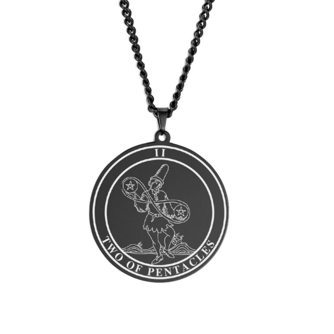 Minor Arcana ‘Suit of Pentacles’ Cards Pendant | Stainless Steel Jewelry