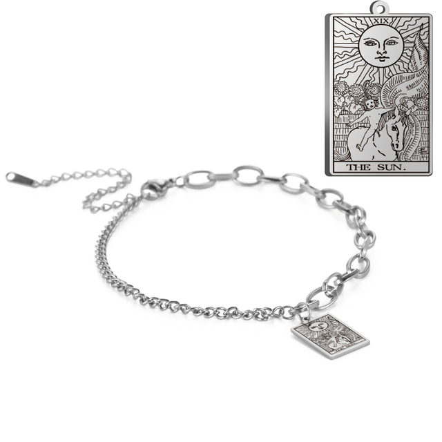 Engraved Tarot Card Bracelet - Stainless Steel Major Arcana