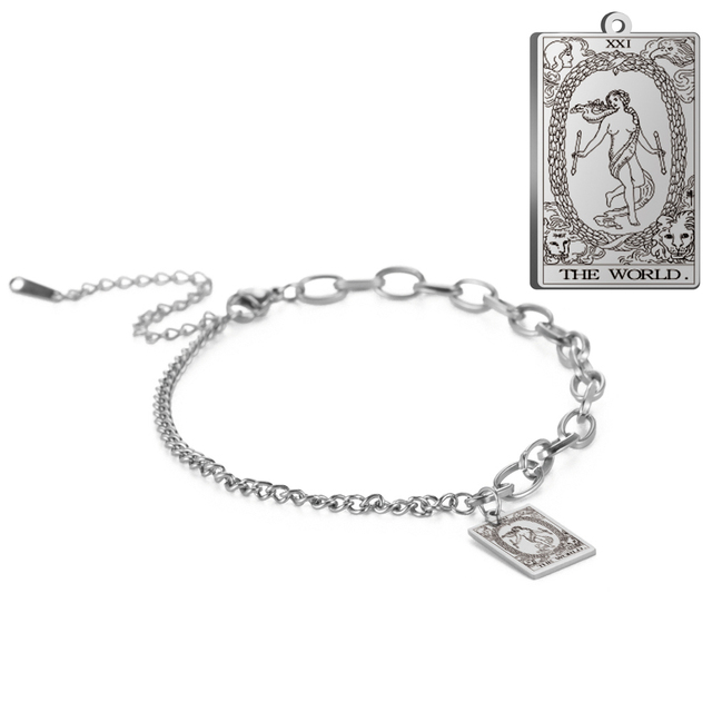 Engraved Tarot Card Bracelet - Stainless Steel Major Arcana