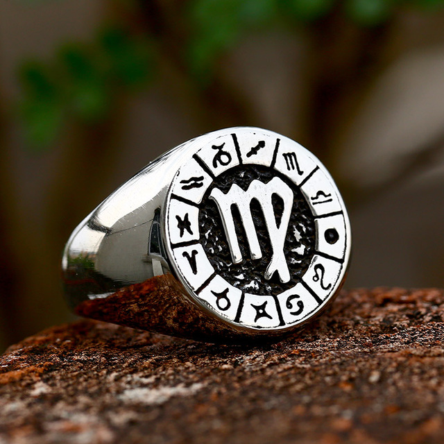 316L Stainless Steel Zodiac Ring