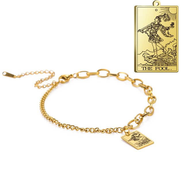 Engraved Tarot Card Bracelet - Stainless Steel Major Arcana