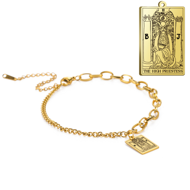 Engraved Tarot Card Bracelet - Stainless Steel Major Arcana