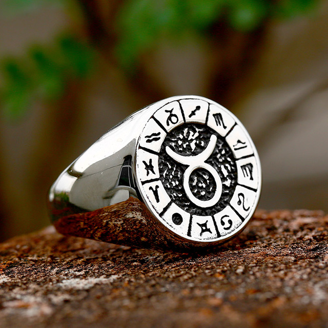 316L Stainless Steel Zodiac Ring