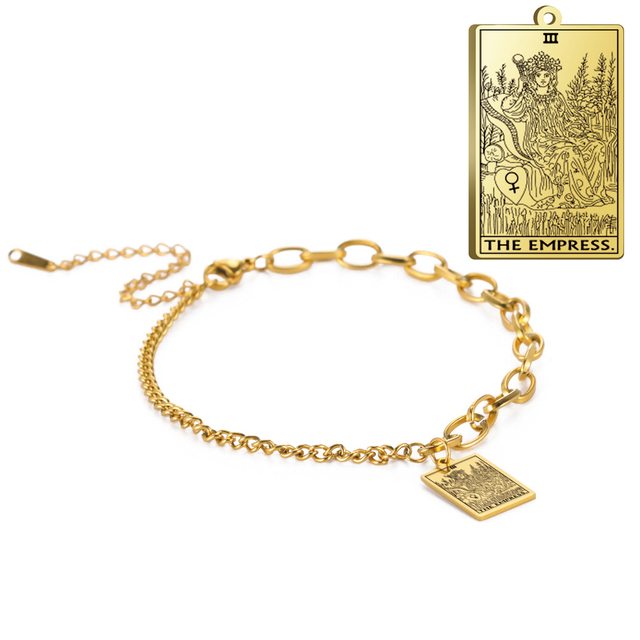 Engraved Tarot Card Bracelet - Stainless Steel Major Arcana