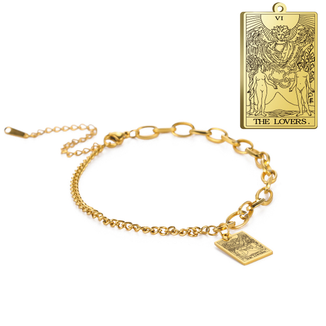 Engraved Tarot Card Bracelet - Stainless Steel Major Arcana