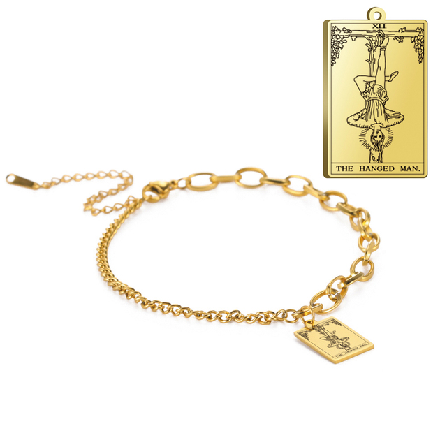 Engraved Tarot Card Bracelet - Stainless Steel Major Arcana