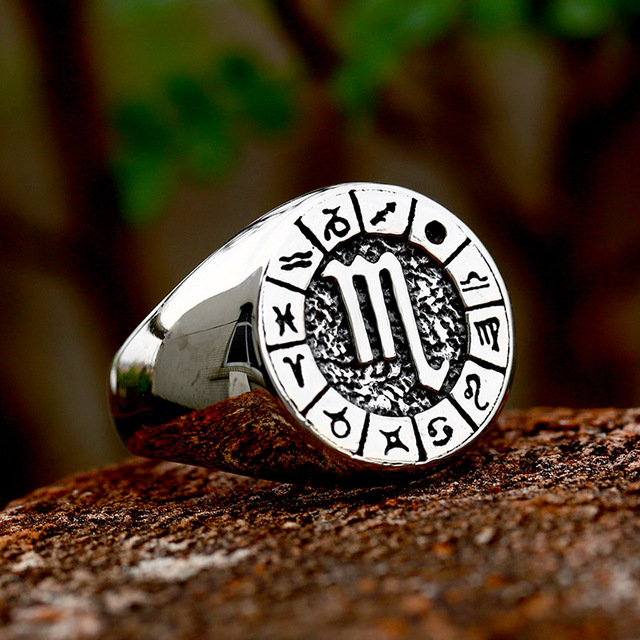 316L Stainless Steel Zodiac Ring