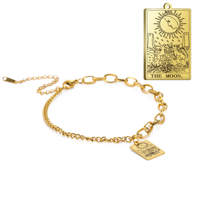 Engraved Tarot Card Bracelet - Stainless Steel Major Arcana