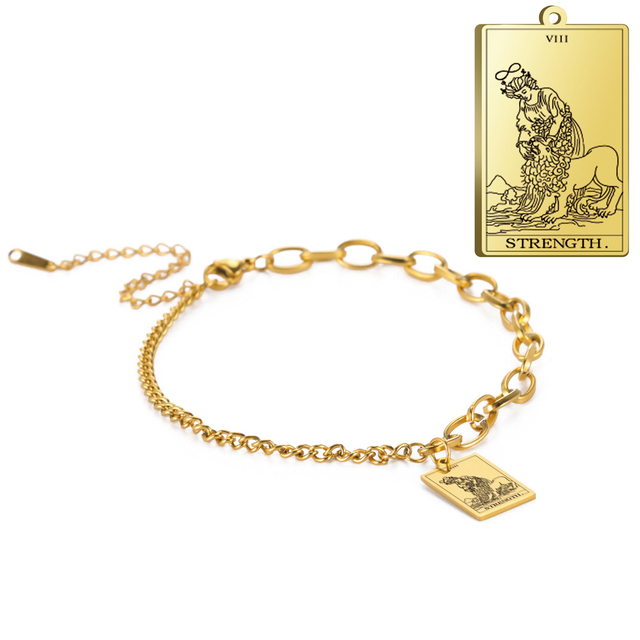 Engraved Tarot Card Bracelet - Stainless Steel Major Arcana