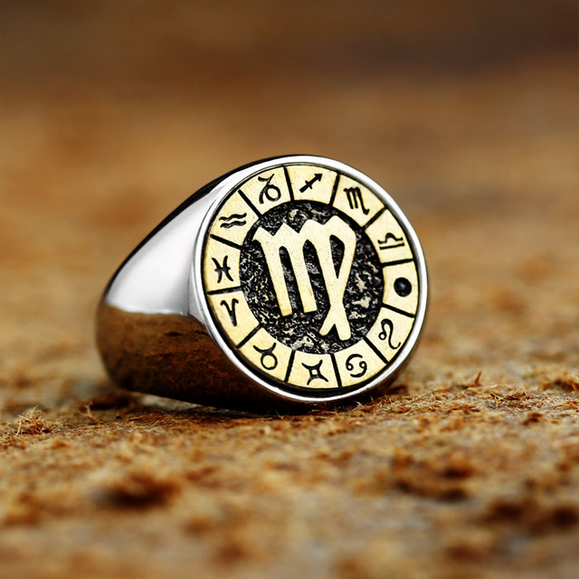 316L Stainless Steel Zodiac Ring