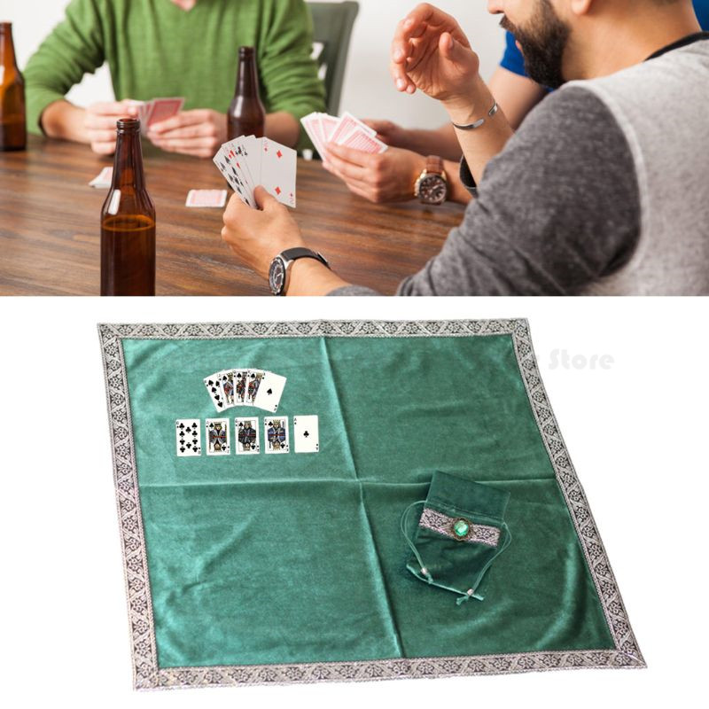 Velvet Emerald Divination Mat with Storage Pouch