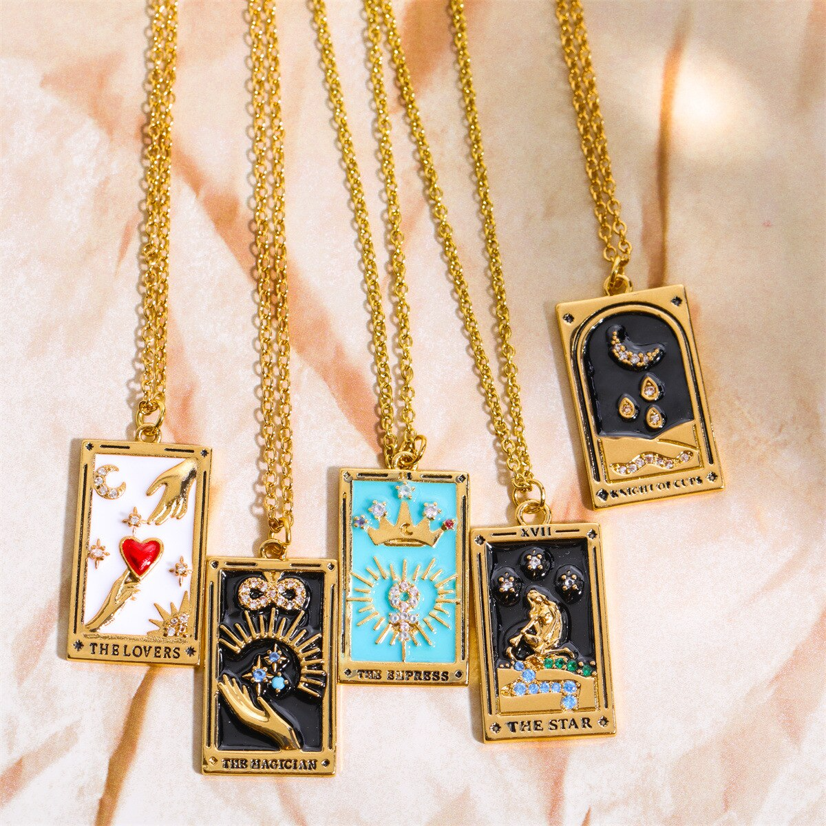 18k Gold Plated Tarot Card Necklace | Dainty, Major Arcana