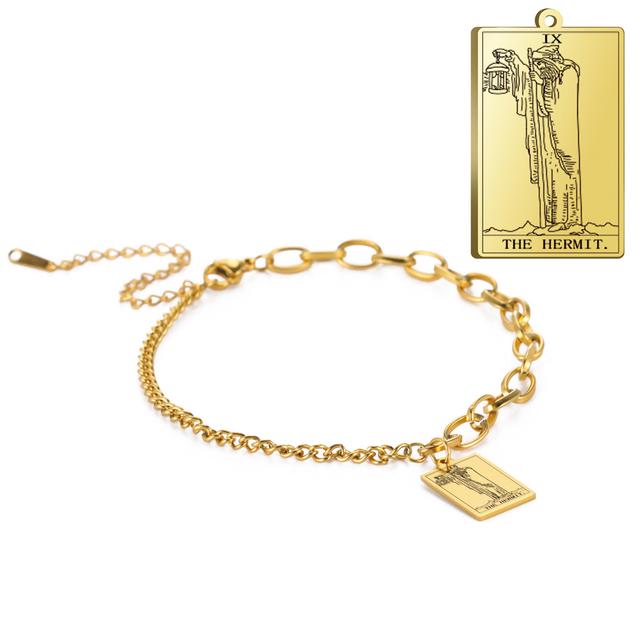 Engraved Tarot Card Bracelet - Stainless Steel Major Arcana