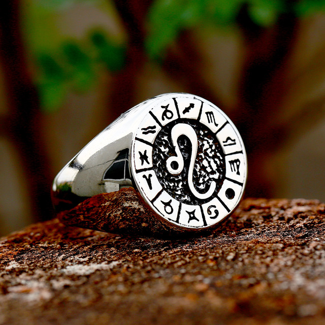 316L Stainless Steel Zodiac Ring