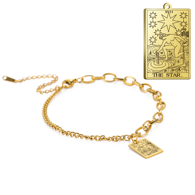 Engraved Tarot Card Bracelet - Stainless Steel Major Arcana